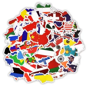 autocollants de voyage pays pack de 50