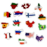 stickers valise avec motifs de pays