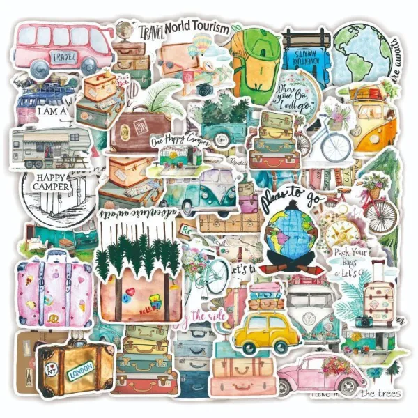 autocollants décoratifs valise pour voyageurs