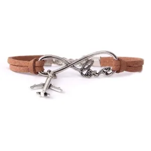 Bracelet Avion <br>Infinity Love (Marron)