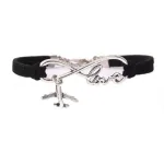 Bracelet Avion <br>Infinity Love (Noir)
