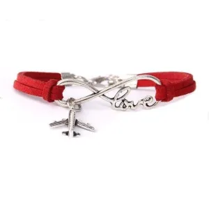 Bracelet Avion <br>Infinity Love Rouge