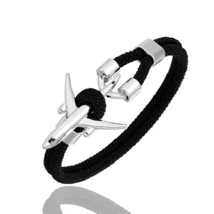 bracelet avion corde noire