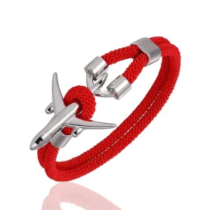 bracelet avion corde rouge