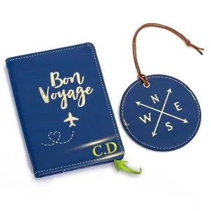 Cadeau Départ Voyage <br>Étiquette Bagage & Étui Passeport Personnalisé