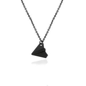 Collier Avion <br>Black Paper Airplane