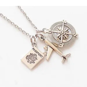 Collier Avion <br>Passeport & Boussole