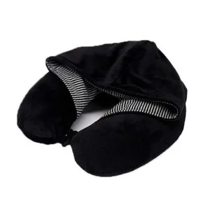 Coussin de Voyage <br>Hoodie Plaid Noir