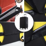couvrir sa valise avec une housse verte