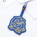 étiquette bagage en cuir rose