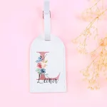 étiquette bagage femme avec prénom et initiale