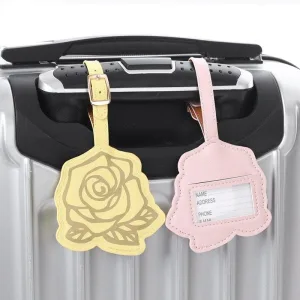 étiquette bagage femme rose