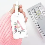 étiquette bagage personnalisée femme prénom et initiale