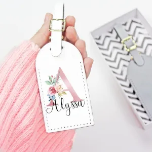 étiquette bagage personnalisée femme prénom et initiale