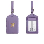 étiquette de bagage dorée pour avion