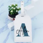 étiquette de bagage homme avec initiale