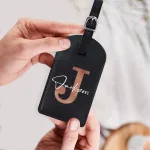 étiquette de bagage personnalisée initiale et prénom