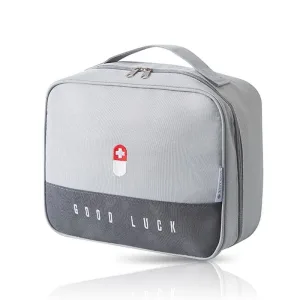 grande trousse à pharmacie voyage vide good luck gris