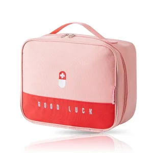 grande trousse à pharmacie voyage vide Good Luck rose