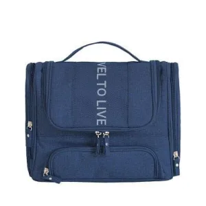 grande trousse de toilette à suspendre bleu marine