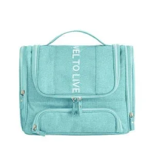 grande trousse de toilette à suspendre turquoise