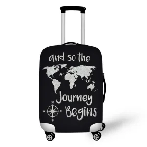 housse de valise "and so the journey begins"