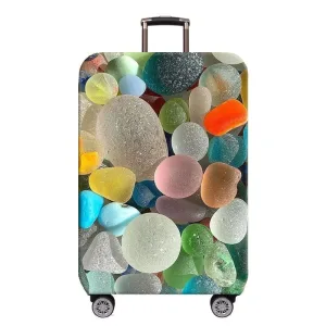 housse de valise cailloux colorés