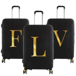 housse de valise personnalisable initiale dorée