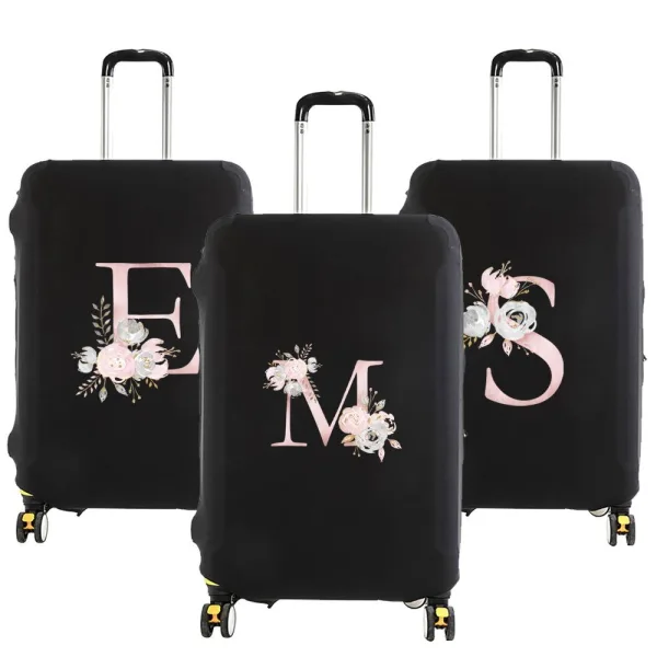 housse de valise pink flowers letter