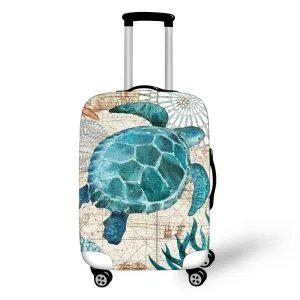housse de valise tortue marine