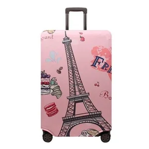 housse de valise tour eiffel rose