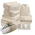 organisateurs de valise colorful life set de 8 beige