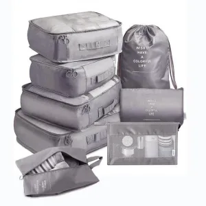 organisateurs de valise colorful life set de 8 gris