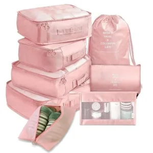 organisateurs de valise colorful life set de 8 rose