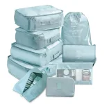 organisateurs de valise colorful life set de 9 bleu ciel