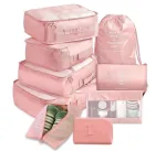organisateurs de valise colorful life set de 9 rose