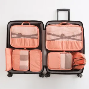 organisateurs de valise dream travel set de 7 rose saumon