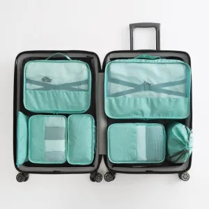 organisateurs de valise dream travel set de 7 turquoise