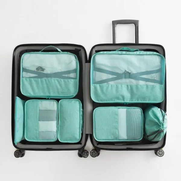 organisateurs de valise dream travel set de 7 turquoise