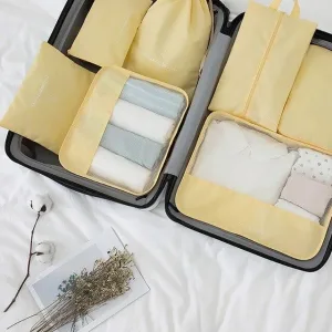organisateurs de valise to travel to live set de 7 jaune
