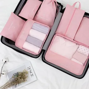 organisateurs de valise to travel to live set de 7 rose