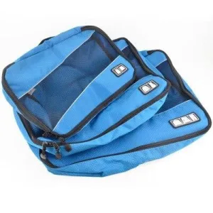 organisateurs de valise travelbasics set de 3 bleu ciel