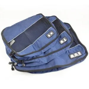 organisateurs de valise travelbasics set de 3 bleu marine