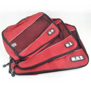 organisateurs de valise travelbasics set de 3 rouge