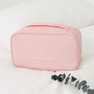 pochette sous-vêtements de voyage rose