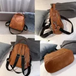 sac à dos en cuir marron vintage femme