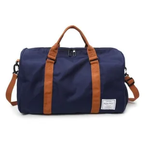sac de voyage avec compartiment chaussures happy travel bleu marine