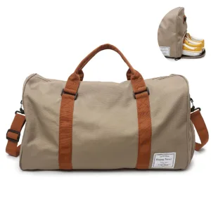 sac de voyage avec compartiment chaussures happy travel camel