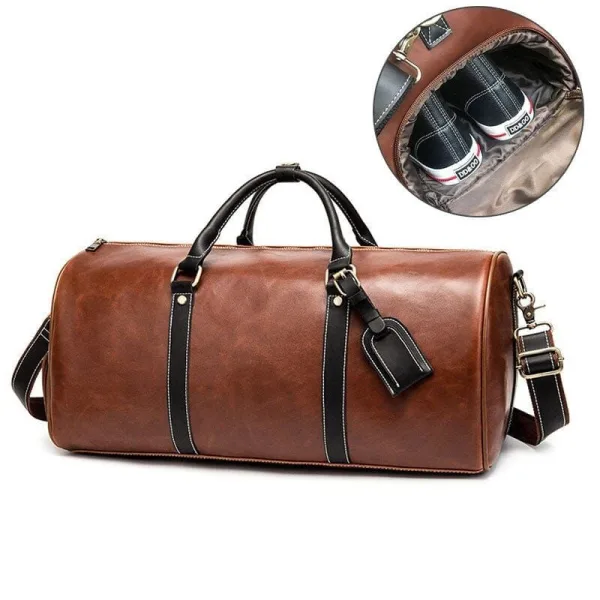 sac de voyage avec range chaussures vintage à bandoulière