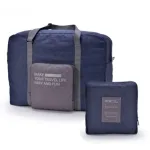 sac de voyage pliable "make your travel life easy and fun" bleu